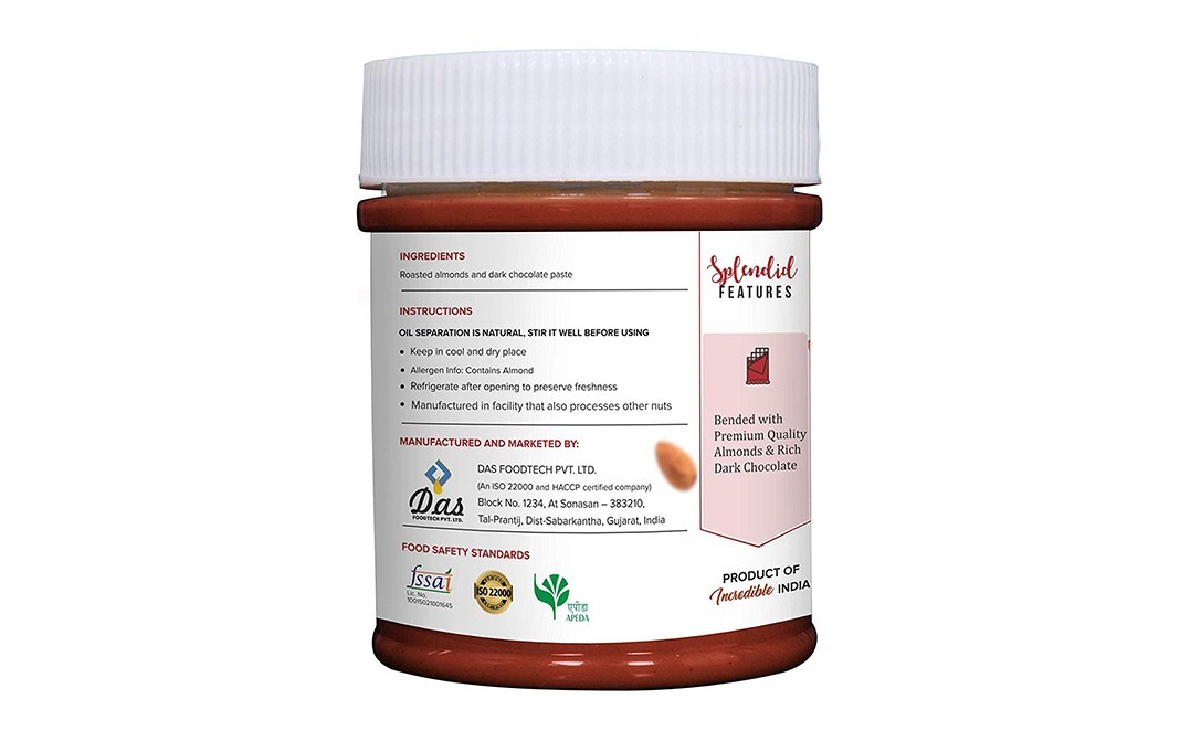 Pintola Almond Choco Spread Crunchy   Plastic Jar  200 grams